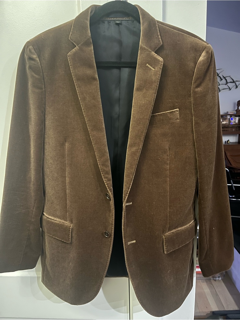 J. Crew Ludlow Brown Velvet Sport Coat Tailored Two-Button Blazer 38S slimfit